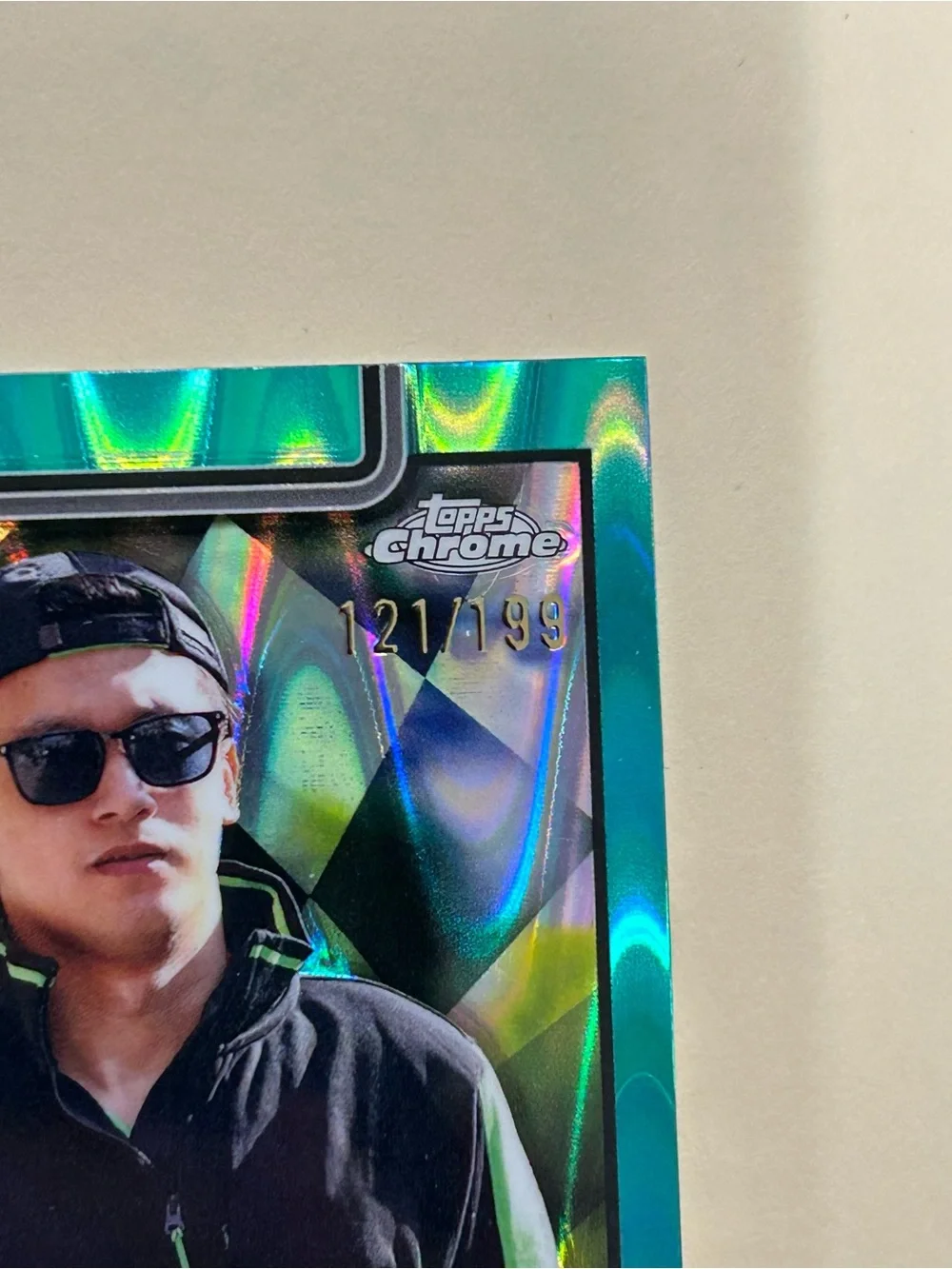 Topps Chrome Grand Prix Zhou Guanyu Holo Green Teal Racing Card